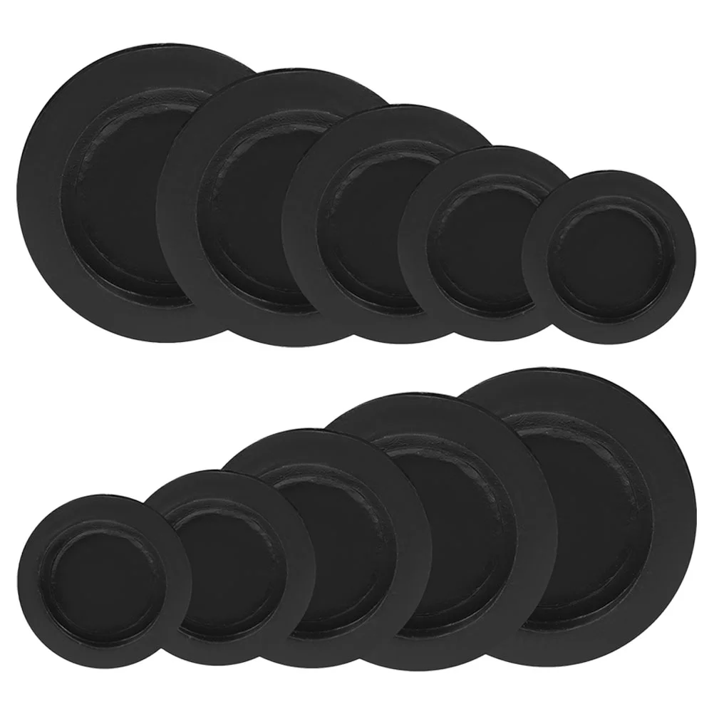 20 Pièces Bouchon Tirelire En Caoutchouc Noir - Couvercle De Boîte Rond