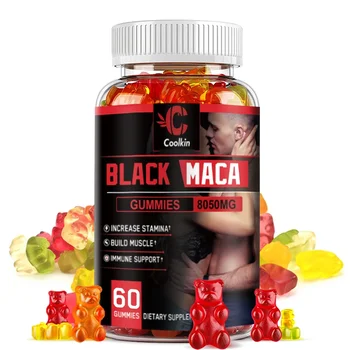 Black Maca Gummies - Performance and Mood Supplement, Supports Natural Health, Muscle Growth, Energy