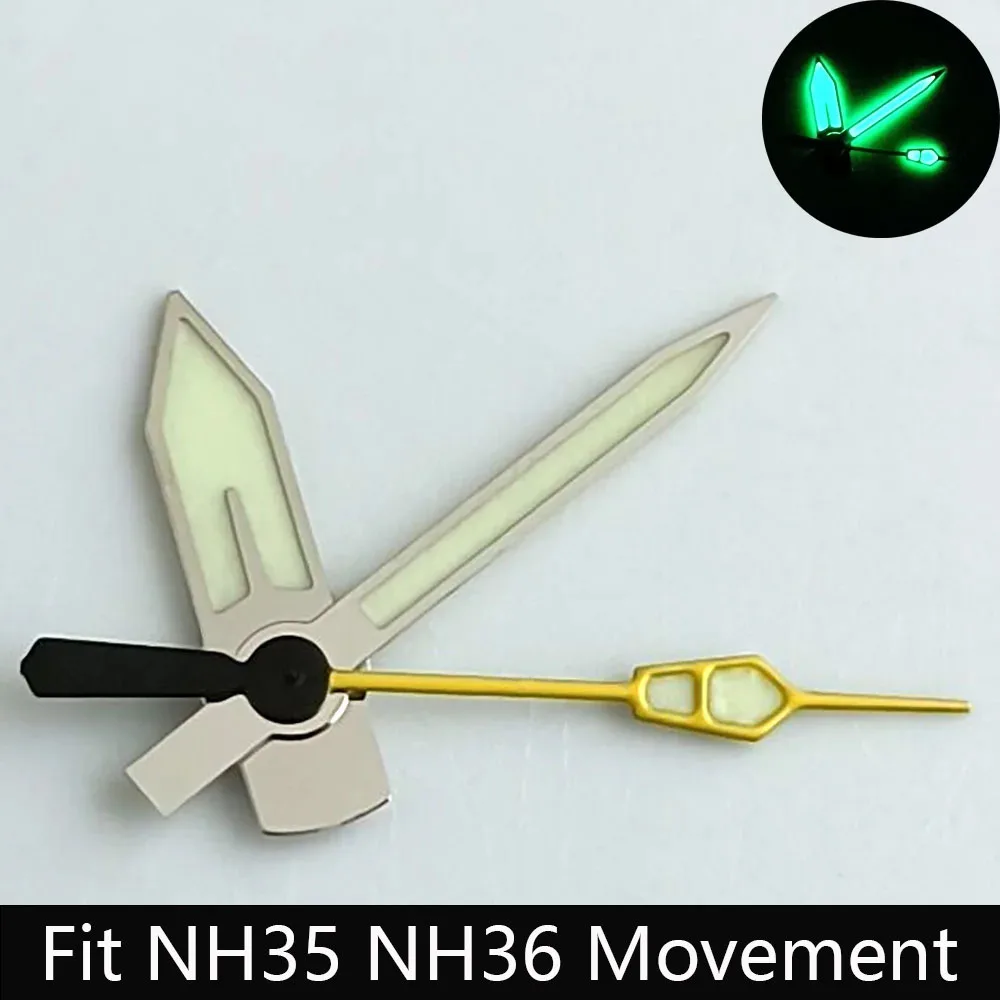Watch Pointer Green/Blue-green Glow Suitable for N H35/NH36 Sports Watch Pointer Accessories Watch Accessories