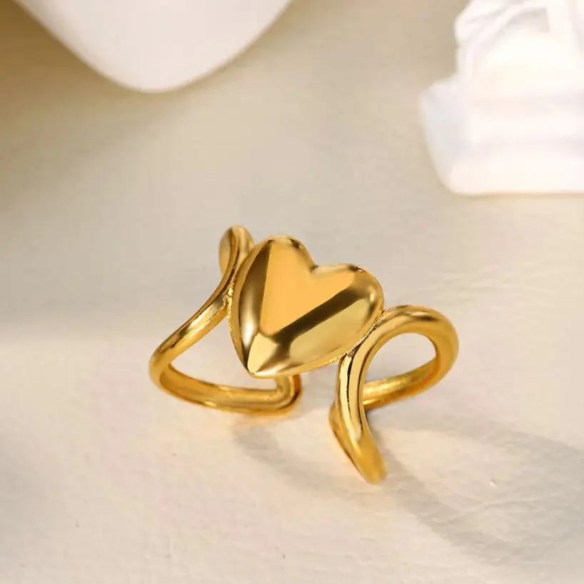 Fashion Rings Gold Stainless Steel Geometric Ring