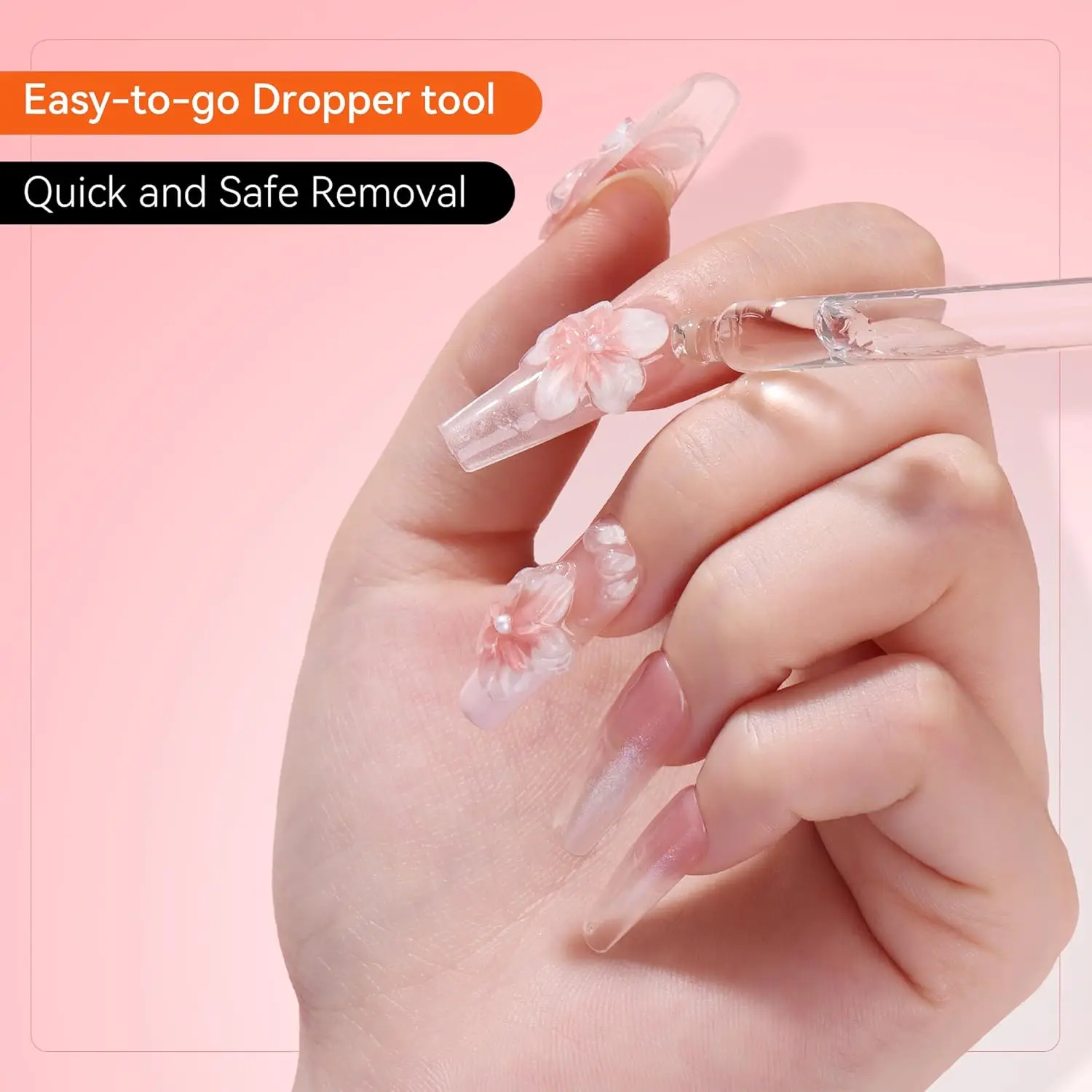 Nail Glue Remover for Press on Nails, 50ML Nail Glue Remover for UV Nail Glue, Non acetone Gentle Glue Off for False Nails Glue 6