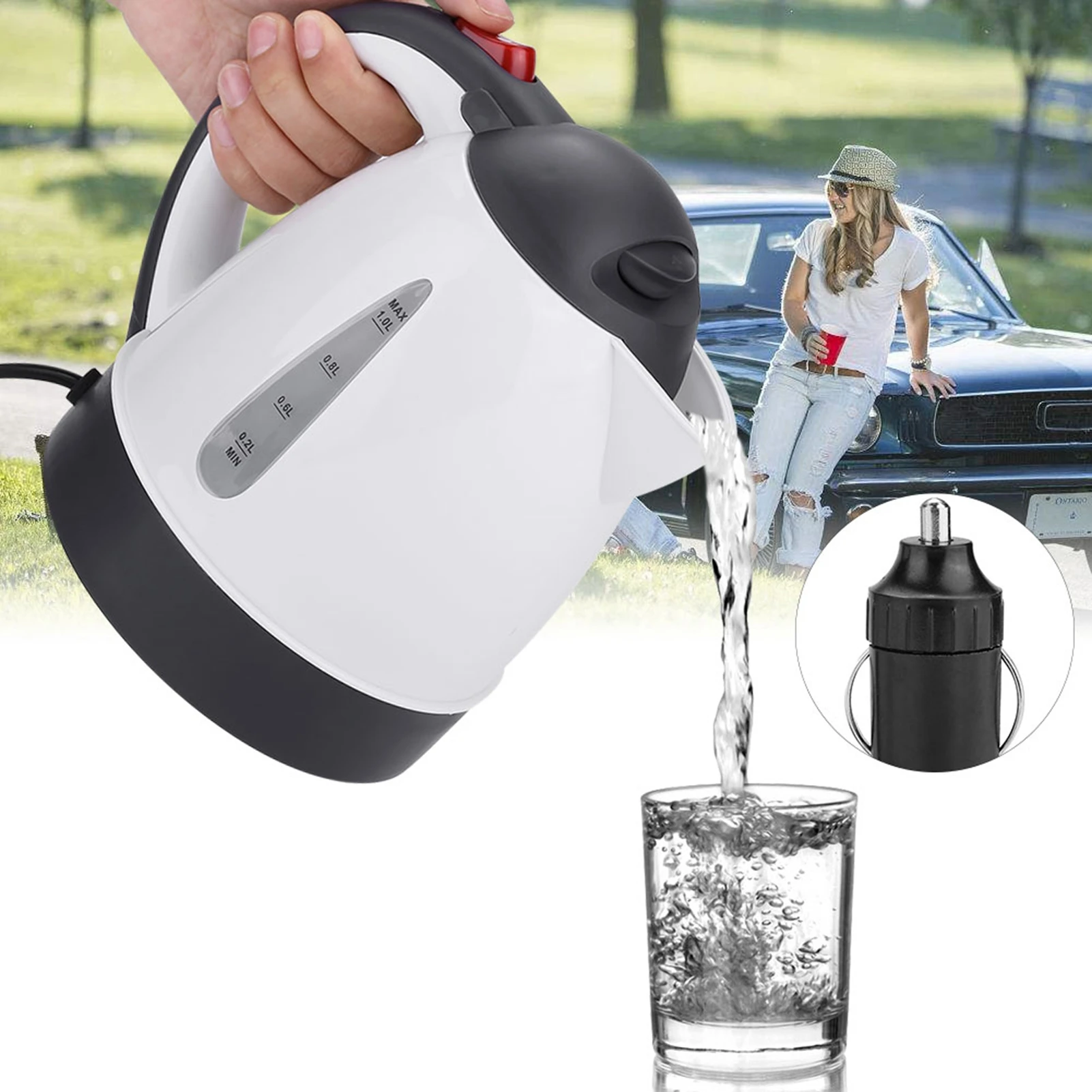 Stainless steel kettle 24V 1000ml Car Kettle Water Heater for Tea Coffee Making