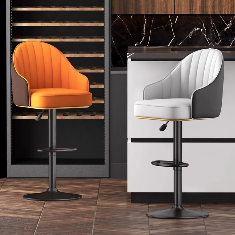 

Midcentury Swivel Bar Chair Luxury Adjustable Minimalist Kitchen High Chairs Banque Live Room Tabourets De Bar Home Furniture