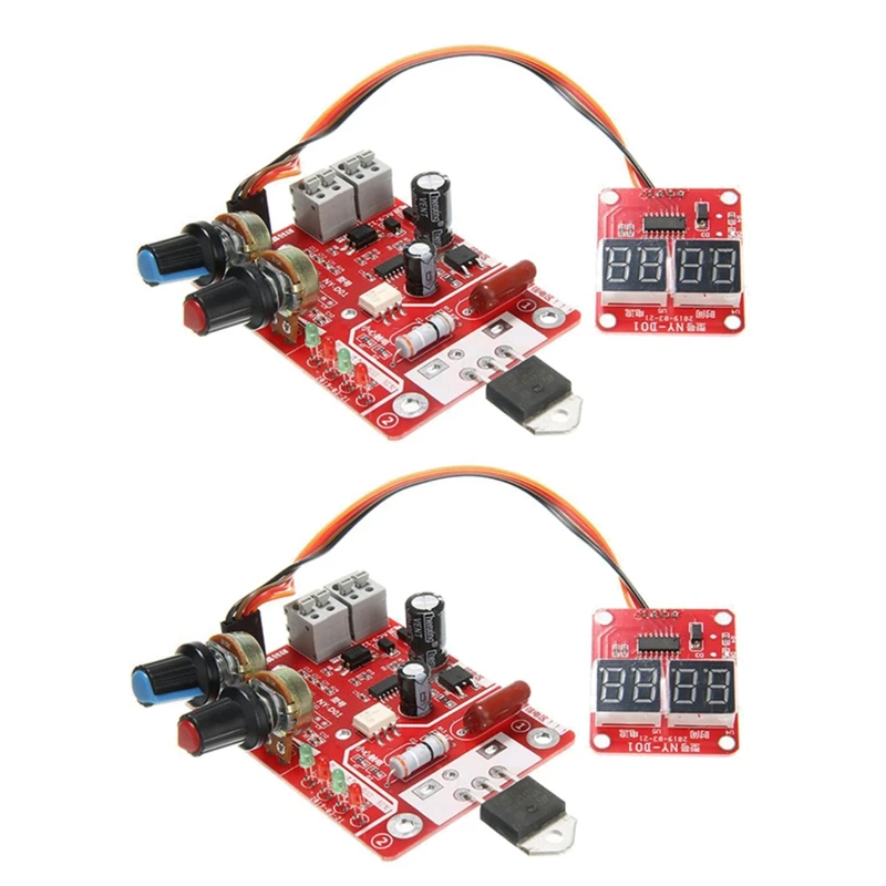 

2X NY-D01 Spot Welder Control Board 40A 100A Digital Spot Welding Machine Time&Current Control Display Spot Welder(40A)