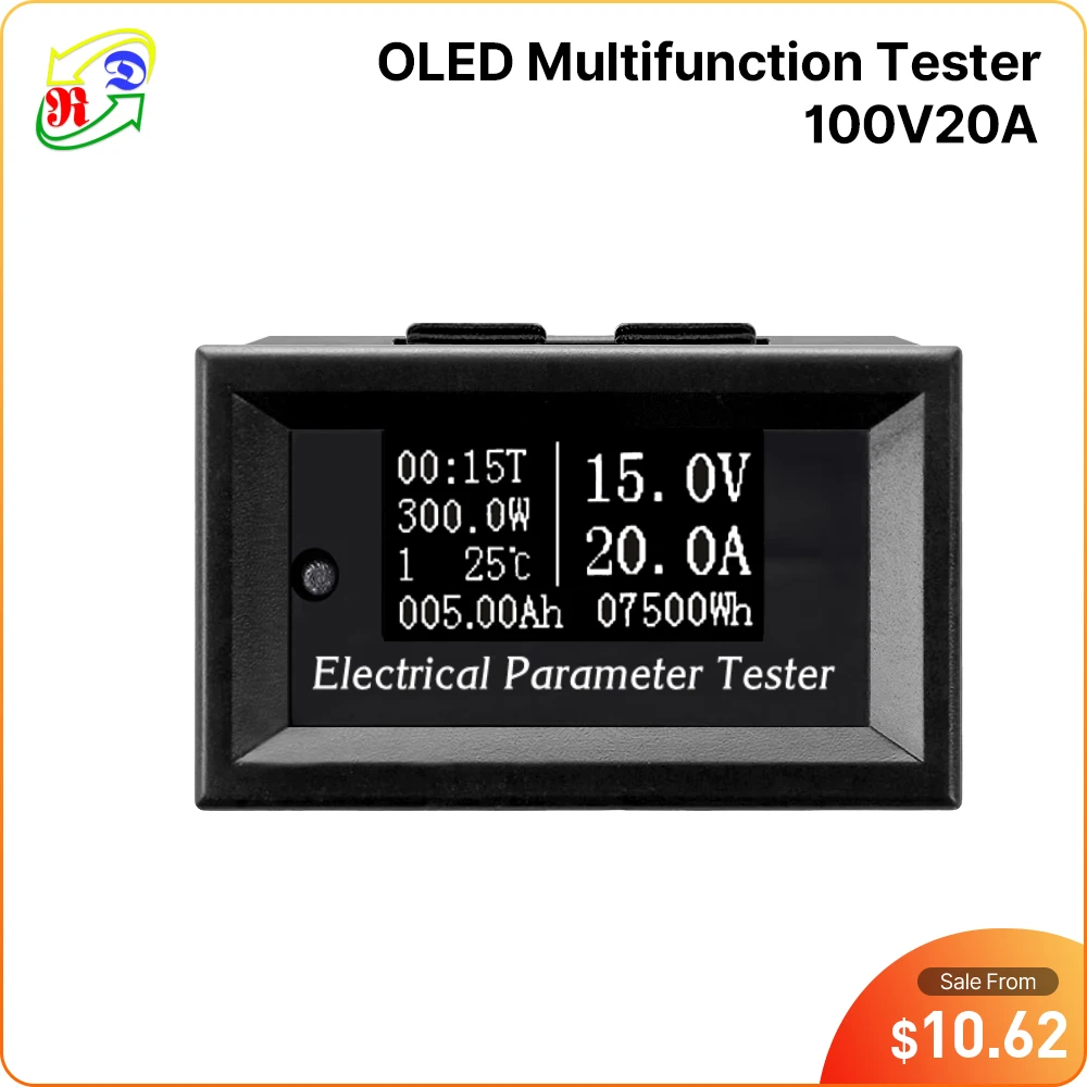 100v/20A 7in1 OLED Multifunction Tester Voltage Current Time Temperature Capacity Voltmeter Ammeter Electrical Meter digital multimeter,multimeter tester