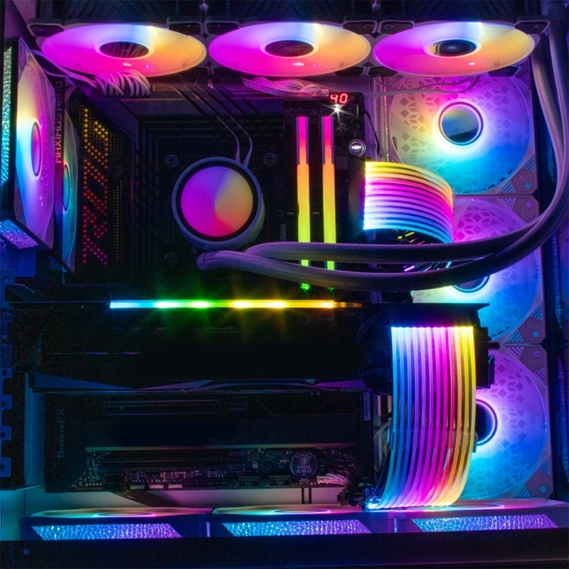 

Светодиодная лента ARGB 24PIN 3x8Pin Удлинительный кабель питания для материнской платы Гибкий светодиодный Прямая поставка