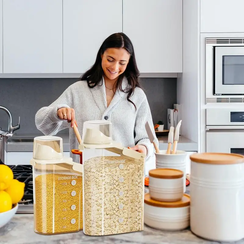 

Dispenser Storage Storage Organizer Cereal Food Cereal Box Kitchen Dispenser Airtight Container Containers Rice Grain