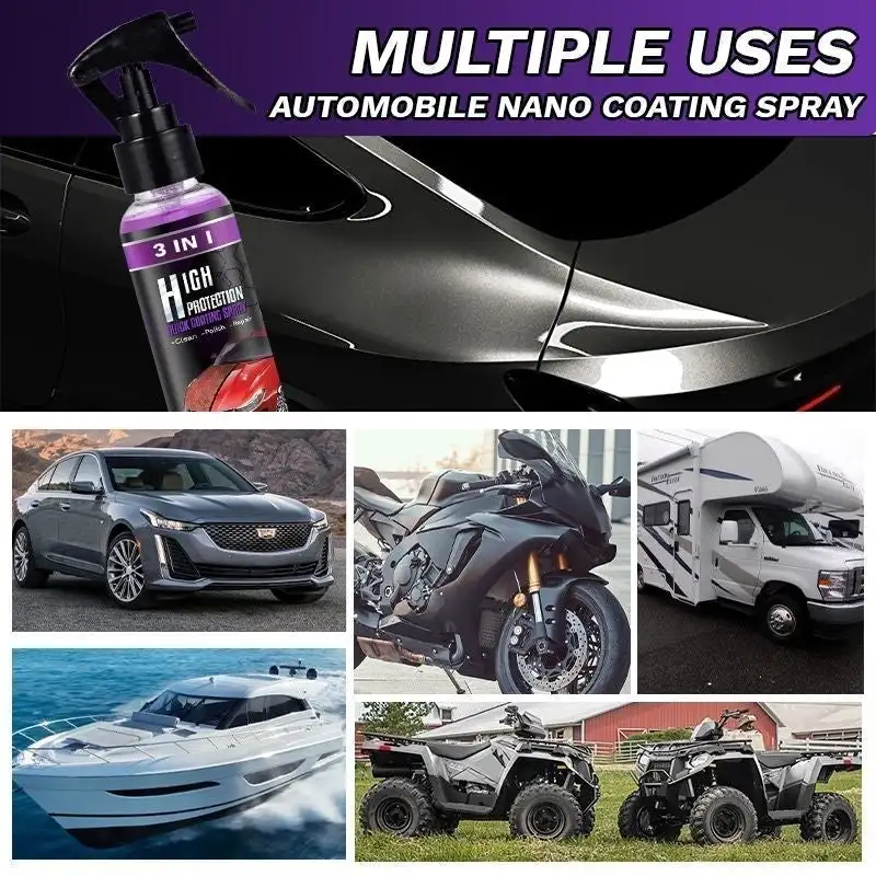 3 In 1 Ceramic Coating Spray High Protection Hydrophobic Car Shield Coating  Car Paint Repair Car Exterior Restorer Ceramic Spray - AliExpress