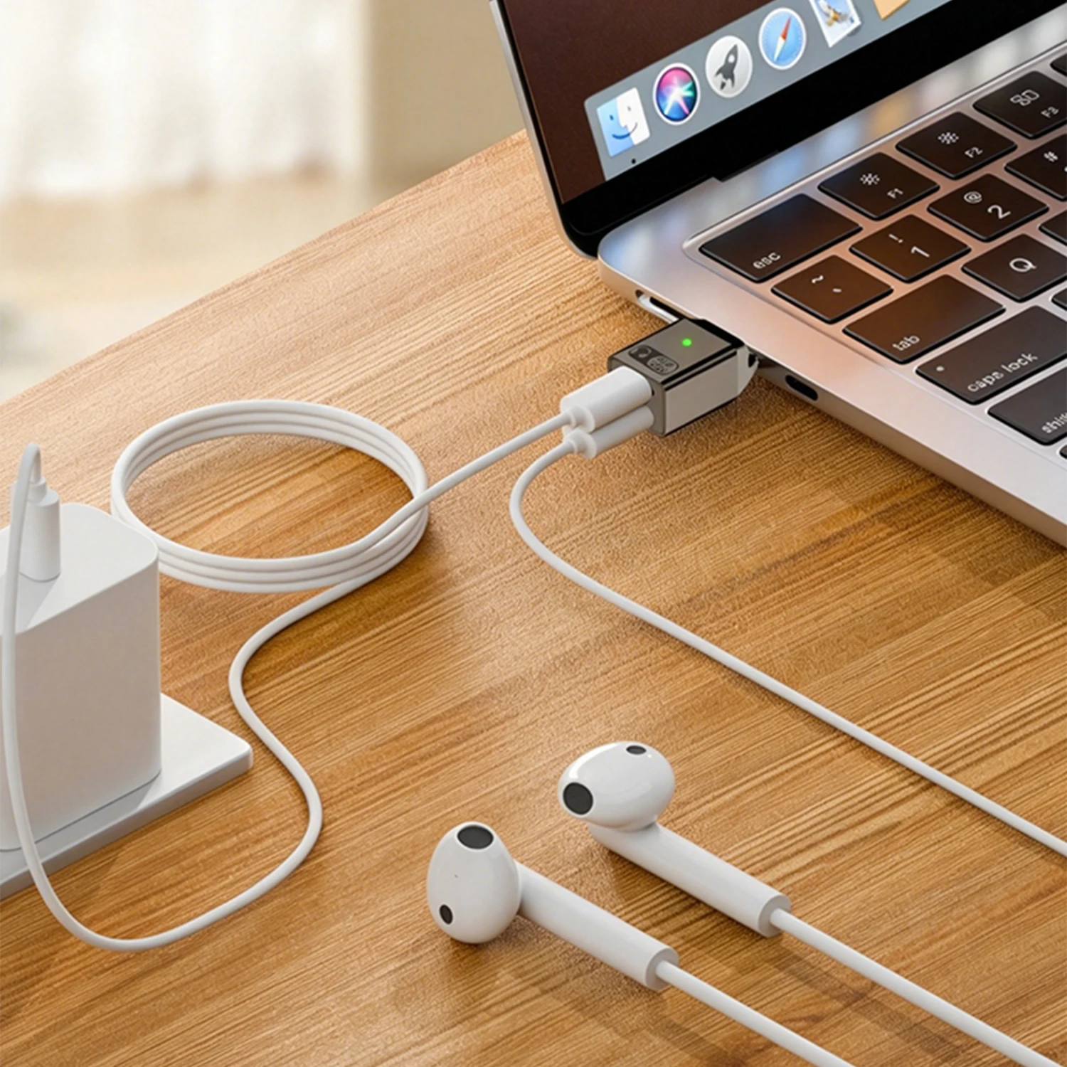 USB C 스플리터 타입 C to 8핀 PD 45W 고속 충전 2 in 1 헤드폰 어댑터 (아이폰, 아이패드 에어/프로, 맥 노트북용)
