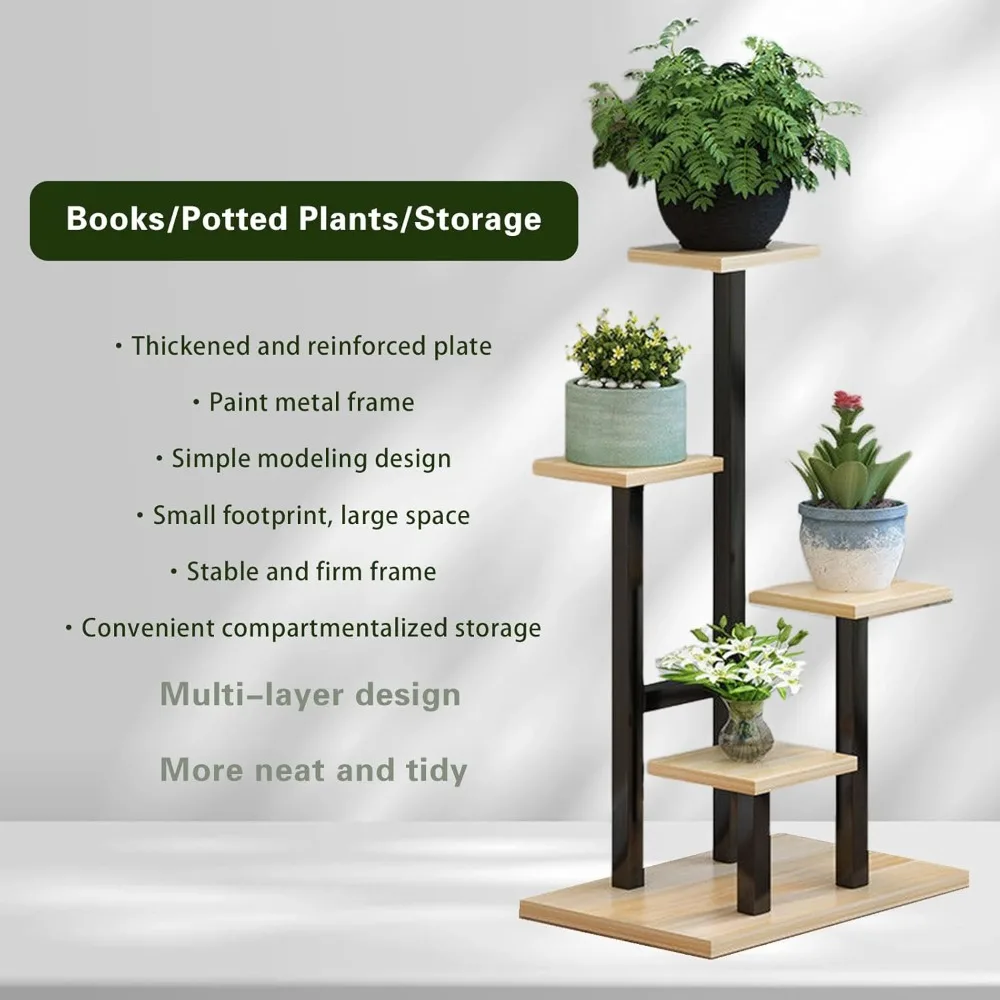 Plant Stand Multiple Flower Pot Holder Shelves Indoor Home Planter Rack Metal Plant Support Display for Garden Decoration