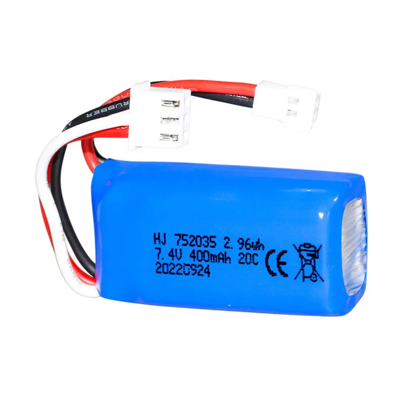Batterie Drone 7.4V Li-ion XH2.54/JST/USB - Lot de 1 à 3