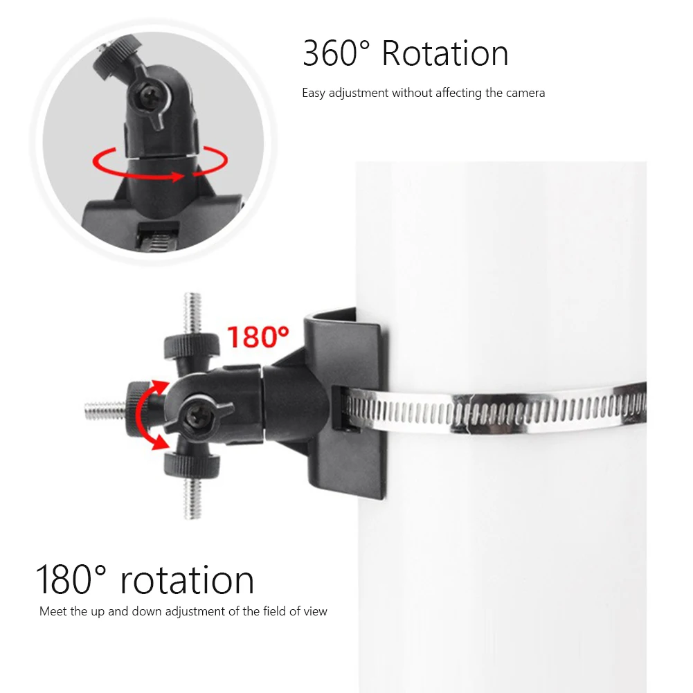 Universal Camera Mount Pipe Bracket Stainless Steel Adjustable