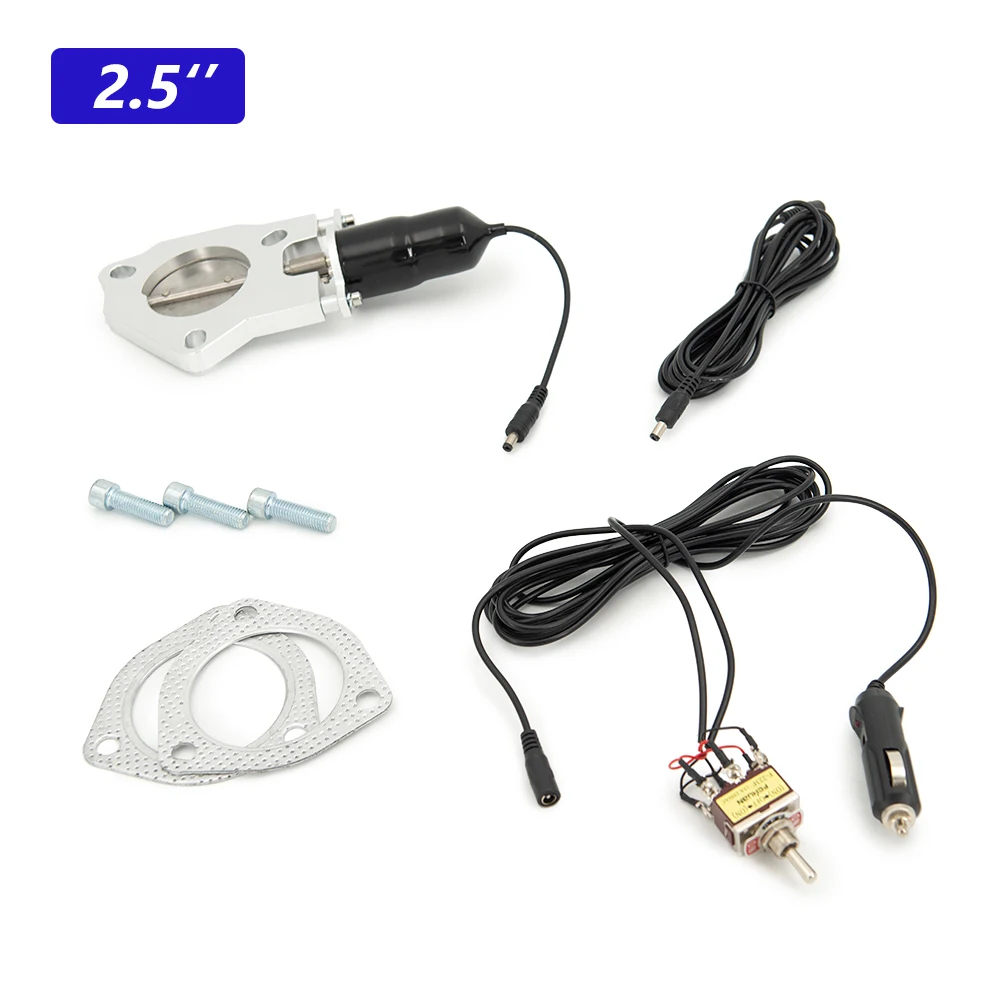 Exhaust Pipe Valve Kit Universal 2.5 inch 3.0 inch Exhaust Stainless Steel Headers Electric Exhaust Cutout Cut Out Valve Kit With Manually Switch