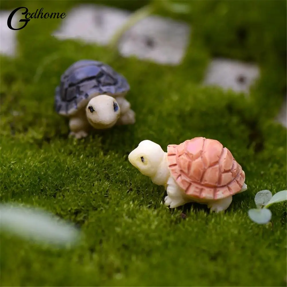 1 Pair Lovely Miniatures Turtles Micro Fairy Figurines Garden Decor Accessories miniature figurines turtle ornament