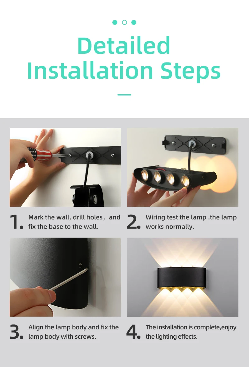 Wall Light Led Indoor Home Decor Waterproof Lighting Fixture Room Passage Stairs Outdoor Garden Patio Exterior Apply Wall Lamp