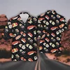 Hawaiian Delicious Fast Food Bento Sushi Shrimp Graphics Women's Beach Shirt Hip Hop Rice Ball Lapel Shirt Men's Top Shirt 3