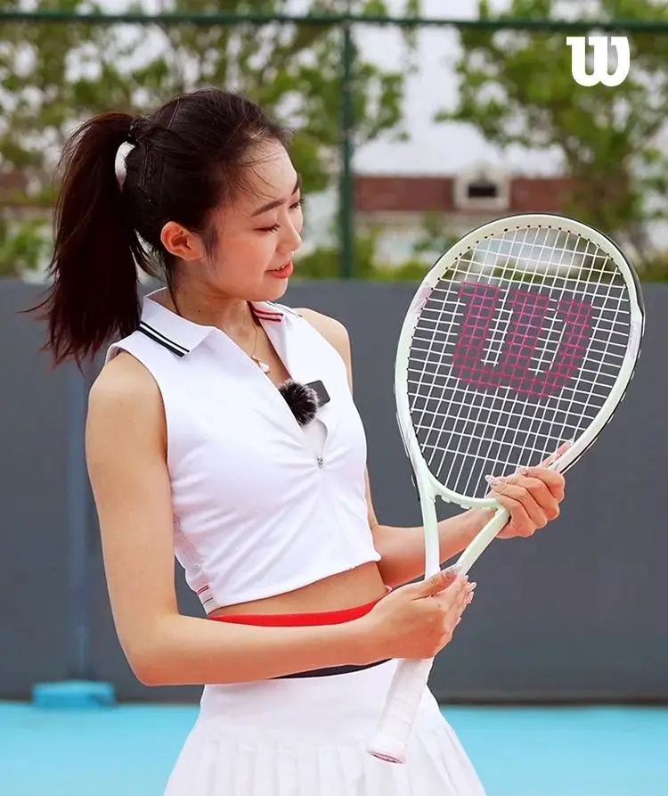 Wilson Pink Tennis Racket For Girls Women Beginners Carbon Composite Padel Professional Tennis Rackets Tenis De Racquet With Bag