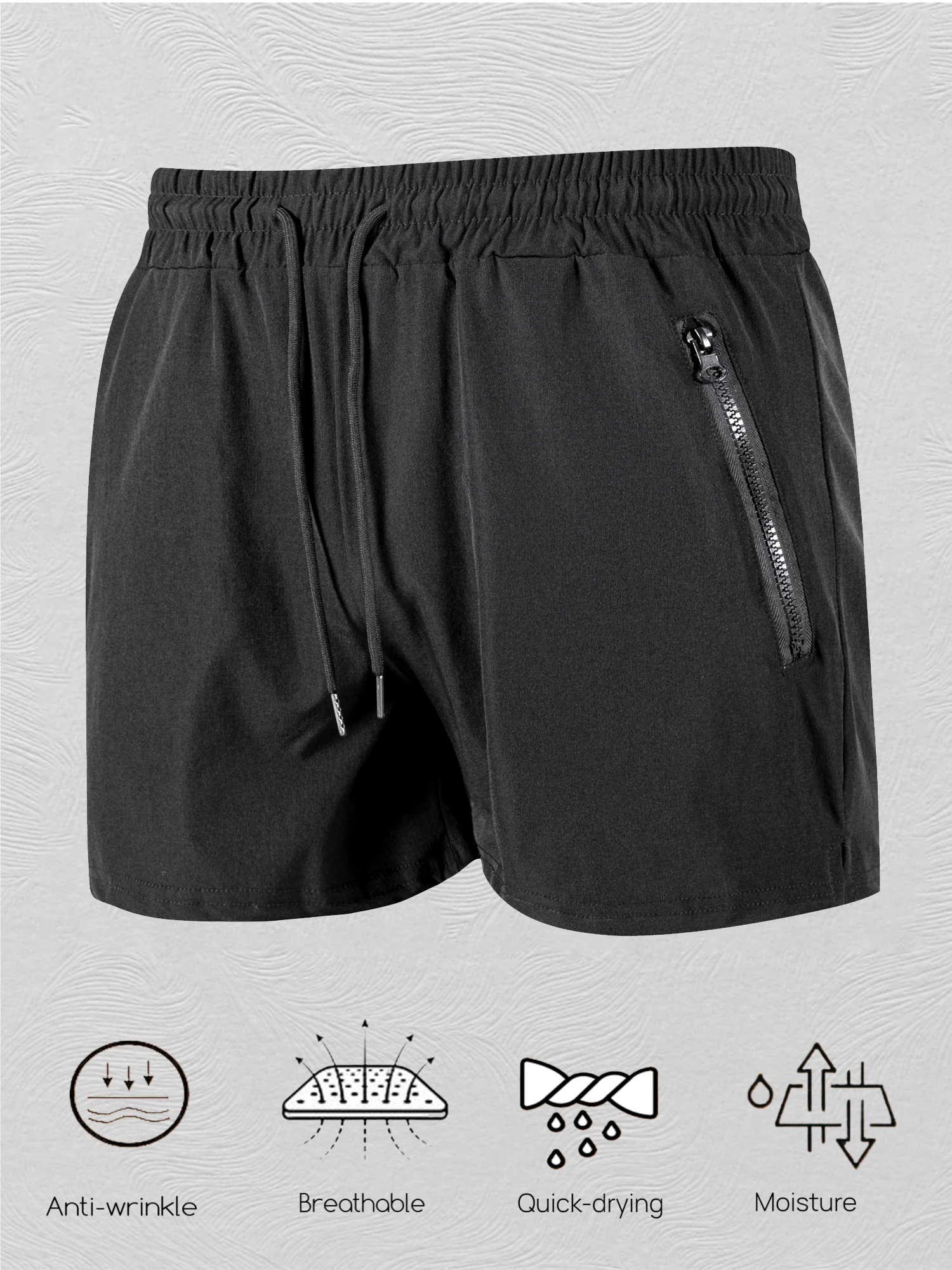 Sports Shorts Sport Shorts Jogging Shorts Running Shorts Casual Shorts Men Workout Running Shorts Drawstring Mesh Lining Zipper Pocket Solid Colored Outdoor Fitness