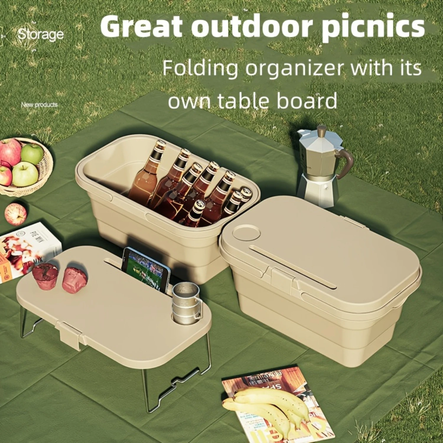 Collapsible Camping Basket with Handle