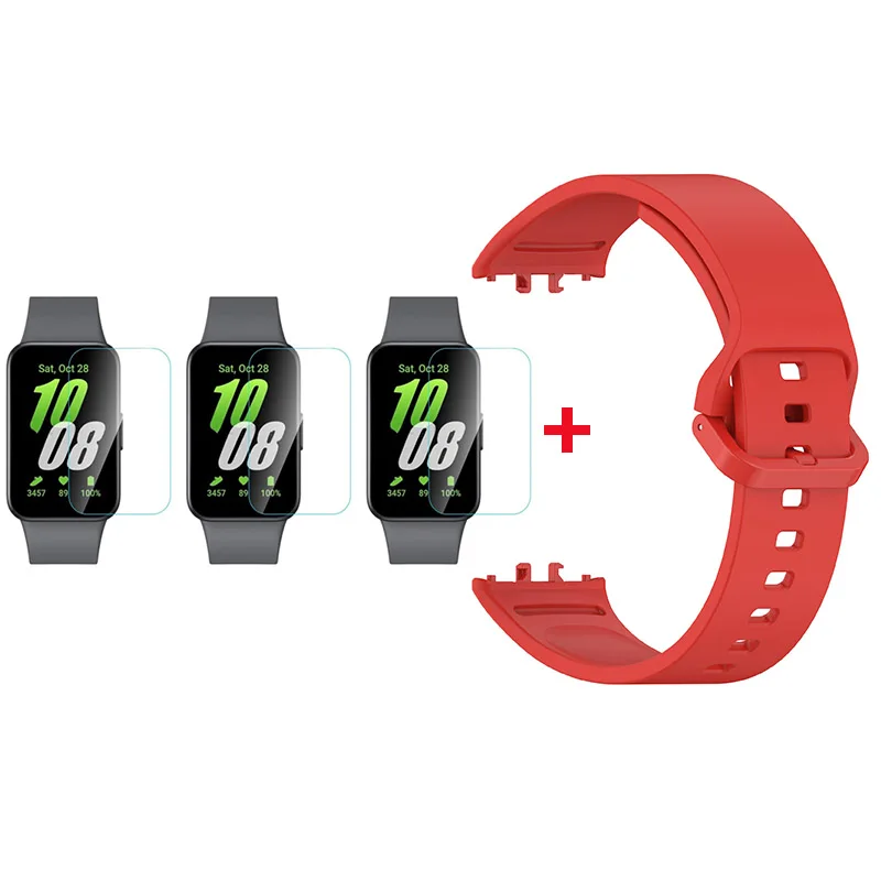 Dual-Purpose Silicone Strap with Screen Protector for Fitness Tracker Wristbands