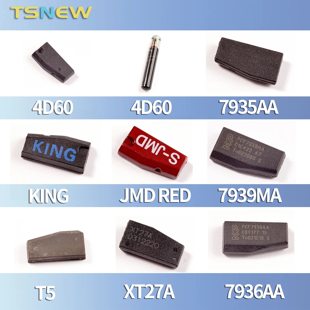 

Универсальные чипы транспондера для автомобильных ключей 7935 7936 AA как JMD синие/красные XT27A T5 ID13 4D60 стеклянные керамические чипы