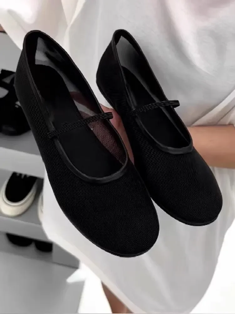 Summer Mesh Hollow Sandals Women Flats Shallow Loafers 2024 New Beach Walking Designer Shoes Comfort Retro Female Zapatillas 3