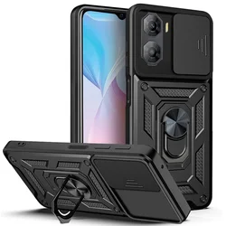 Slide Camera Lens Protector Armor Case with Military Grade Bumpers and Ring Cover for ZTE Nubia NEO2 (Black)
