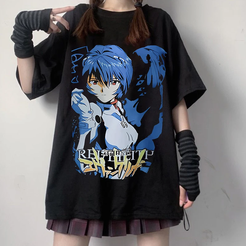 

Black Women Clothing T Shirt Japanese Anime y2k Harajuku Cartoon Graphic Tshirt Oversized Summer Kawaii Girl Short Sleeve Tees