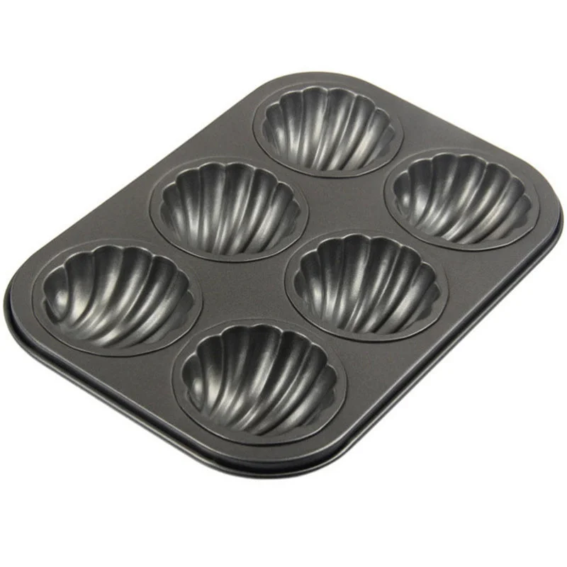 6-Cavity Madeleine Mold MyLifeUNIT Nonstick Diamond Muffin Pan 