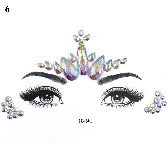 Crystal Tattoo Sticker Drill Stickers Eyes Sticker Party Face Stickers Face Decoration Diamond Masquerade Temporary Tattoo