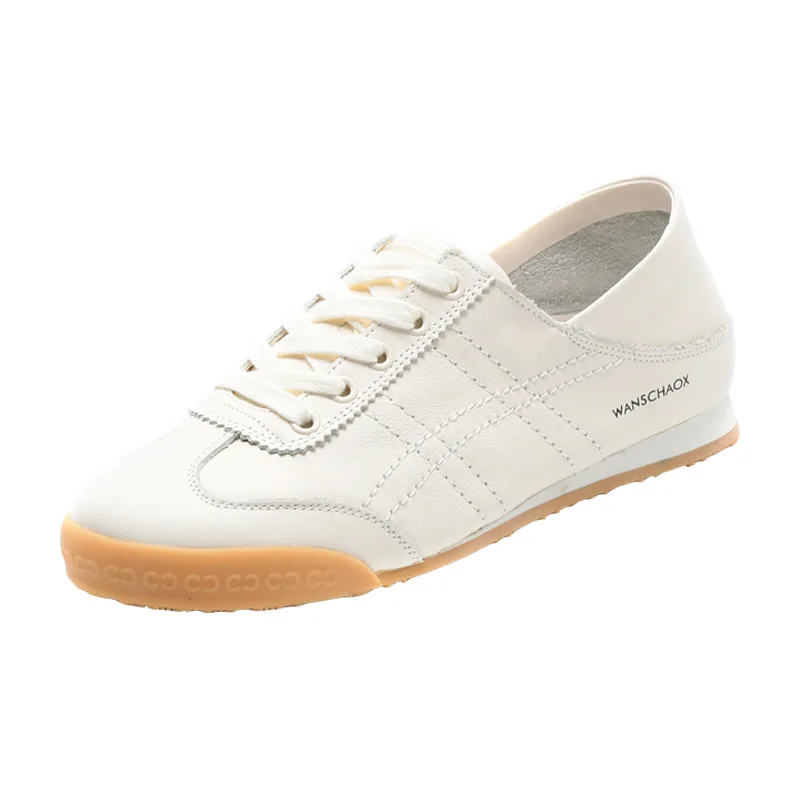 Women's Shoes Spring/Autumn 2022 New Soft Sole Comfortable Shallow Mouth Flats Shoes Two Wear Soft Leather White Shoes Women