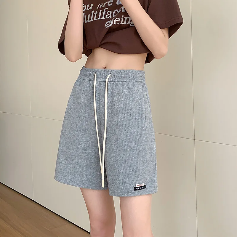 Women's Clothing Casual Simple High Waist Sports Shorts Summer Drawstring Jogger Straight Short Pants Pantalones Cortos De Mujer