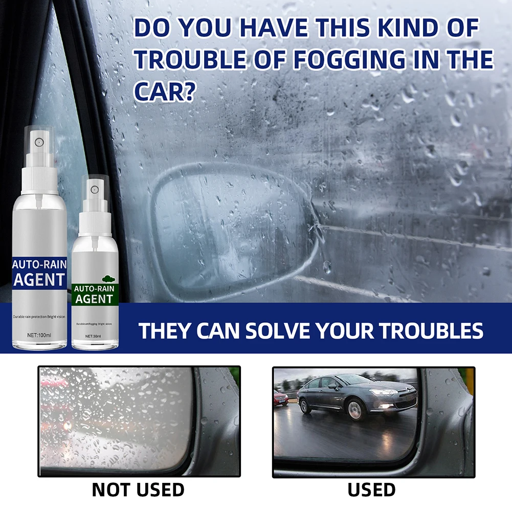 Car Glass Anti Fog Rainproof Agent Dropshipping Auto Anti-Rain Agent Waterproof Rainproof Anti-fog Spray Car Windshield Window