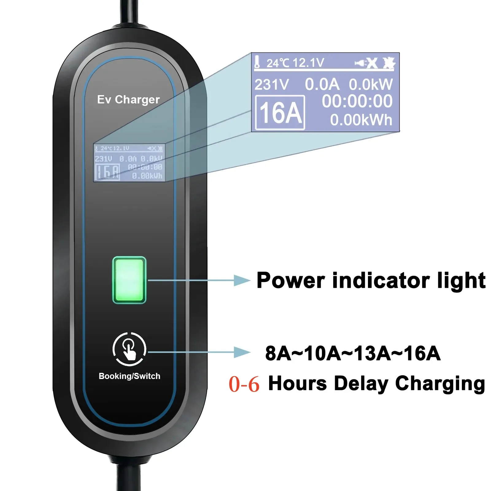 Teschev 220V 230V Niveau 2 Ev Oplader Type 2 16a 3.5kw Gbt Stekker Auto Oplaadkabel J1772 Type 1 Wallbox Voor Elektrische Voertuigen