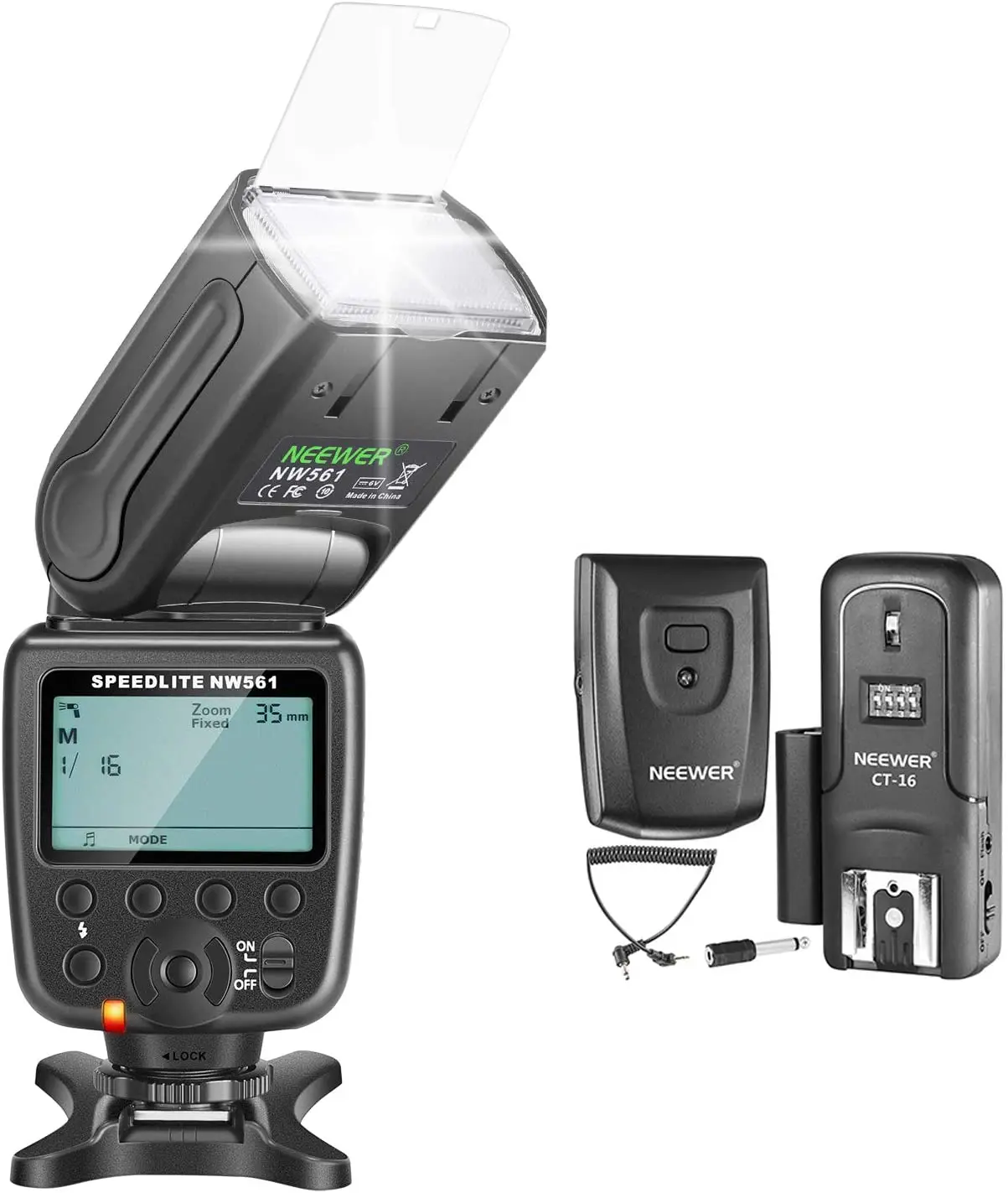 Neewer NW-561 GN38 Manual LCD Display Speedlite Flash and