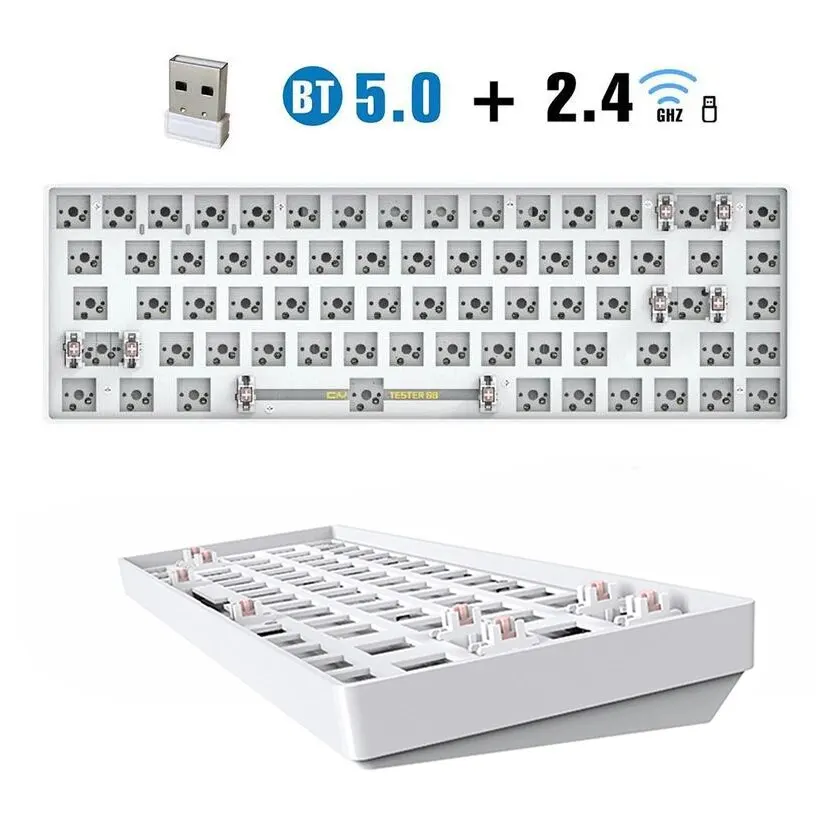 TESTER68 맞춤형 기계식 키보드 키트 핫 스왑 가능 샤프트 베이스 축 2.4G/블루투스 맞춤형 무선 키보드 키트