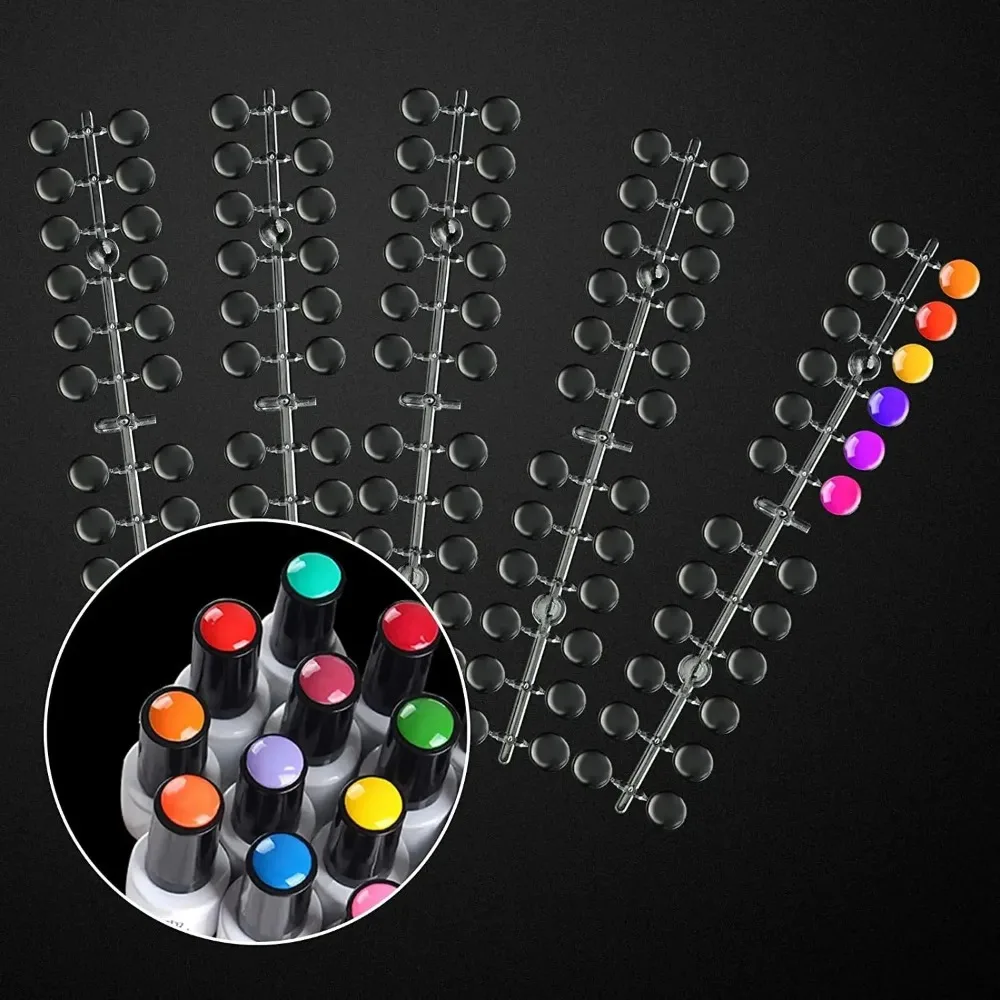 120pcs Nail Polish Display Table With Stickers Polka Dot Color Card Nail Display Board Pea Bean Swatch Salon Showing Shelf