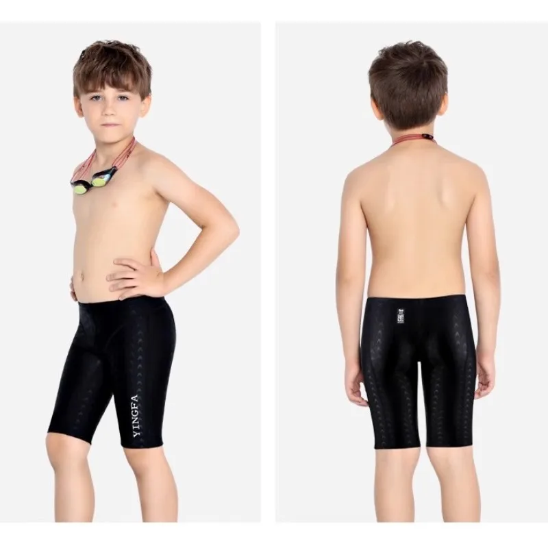 FINA Approved Jammer YINGFA Boys Sharkskin Racing Swimsuit Teen Training Swimming Trunks Swim Wear Outfit For Boy Kid men swimming trunks