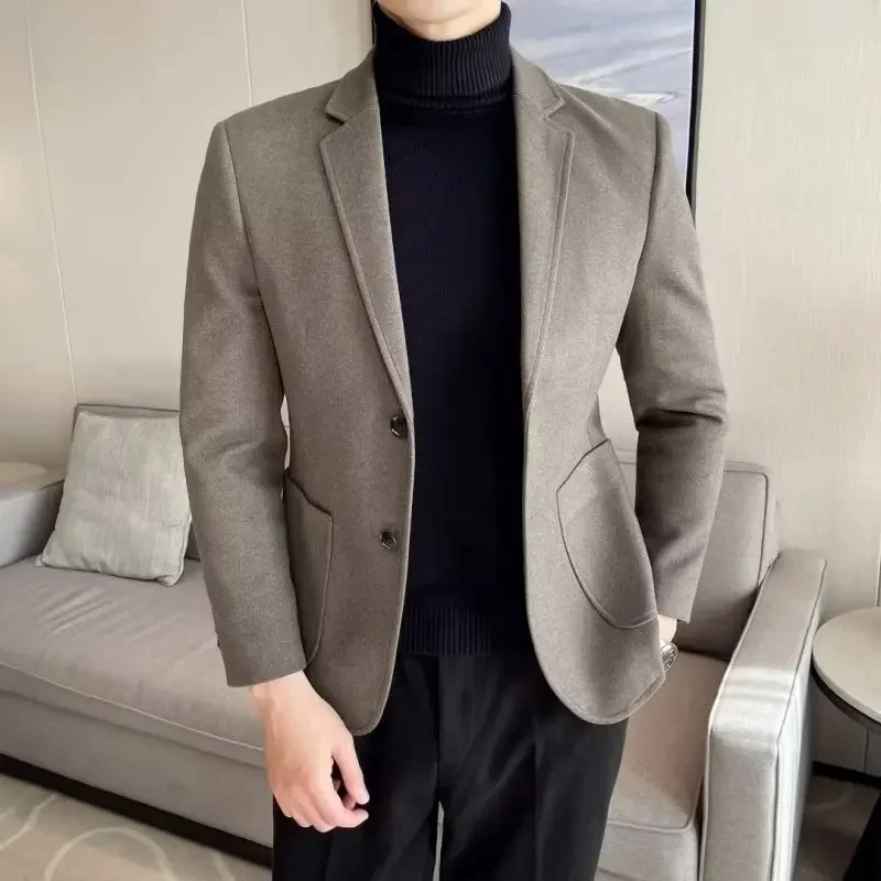 남성용 모직 블레이저 재킷, 패셔너블한 비즈니스 캐주얼, 서양 스타일 의류, 용..
