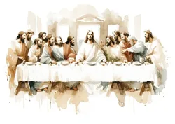 Jesus Sketch Canvas Poster with Bible Verse - Inspirational Wall Art - 30x40cm (CJ52406)