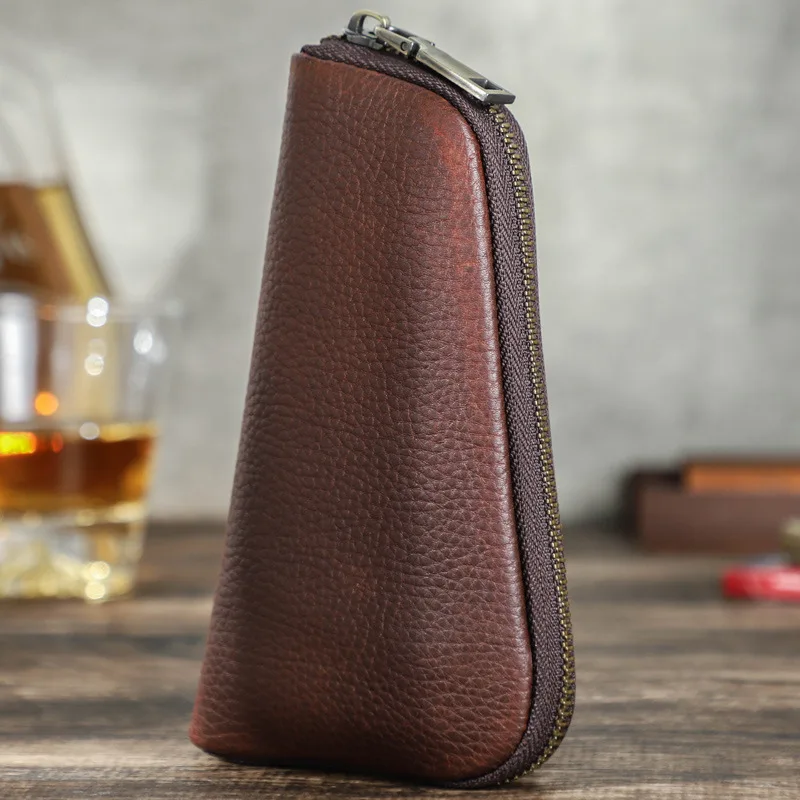 Vintage Genuine Leather Tobacco Pipe Pounch Portable Storage Bag for Tobacco Pipe Smoking Accessories Tool Men's Gift tobacco smoking accessories