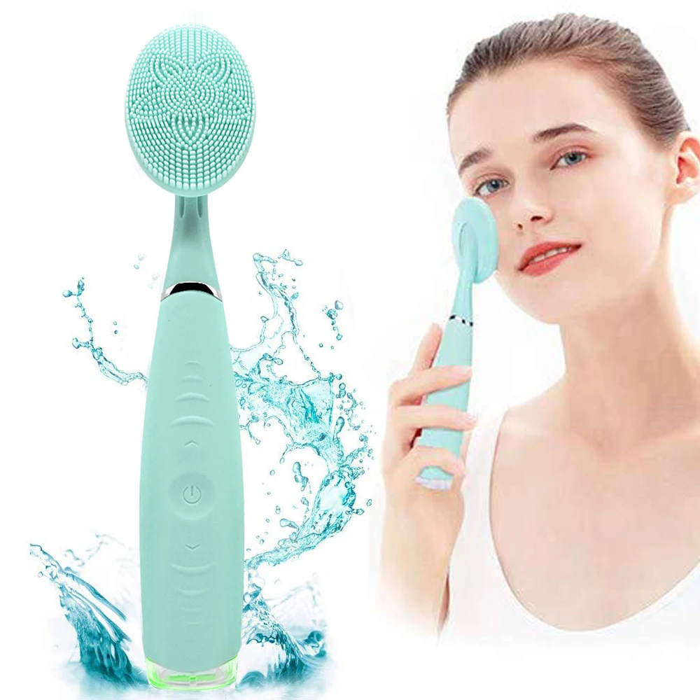 SiliconeElectricFaceCleansingBrushWith5AdjustableSpeeds