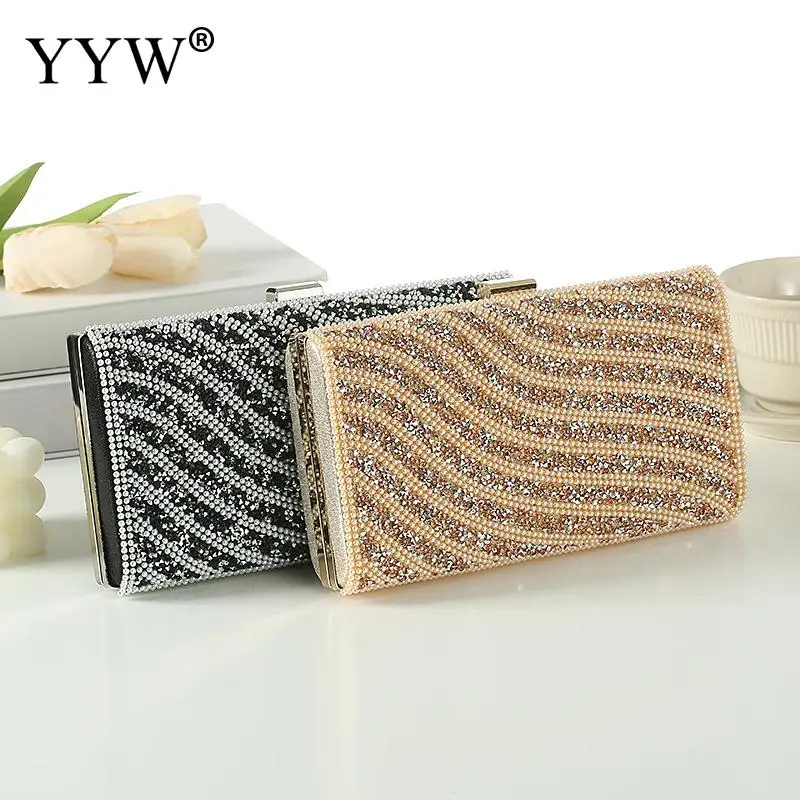 Woman Evening Bag Diamond Rhinestone Clutch Crystal Day Lady Wallet Wedding Purse Party Banquet  Gold Handbags Clutches Tote