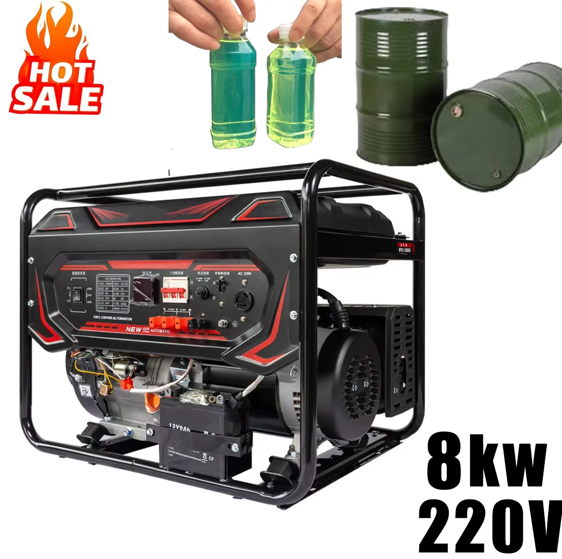 Manual & electric start Emergency rescue Portable Gasoline Generator Set Small 8kw High Power Home Generator Set 220V