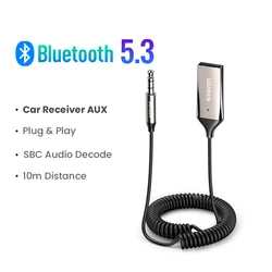 Advanced Bluetooth 5.3 Hands-Free Audio Adapter with 3.5mm AUX for Wireless Music Streaming (Space Gray)