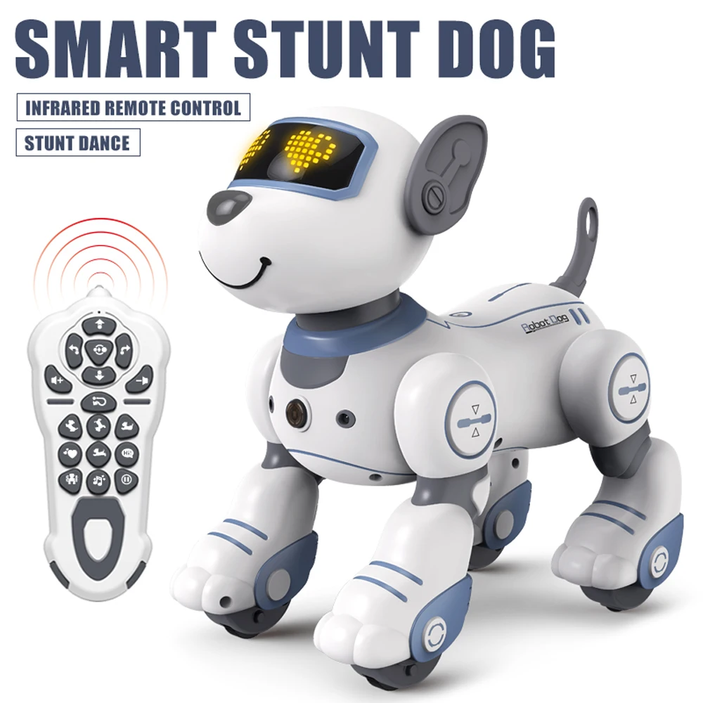 Remote Control Robot Dog Toy, Programmable Interactive & Smart Dancing  Robots For Kids 5 And Up, Rc Stunt Toy Dog With Sound Led Eyes, Electronic  Pets