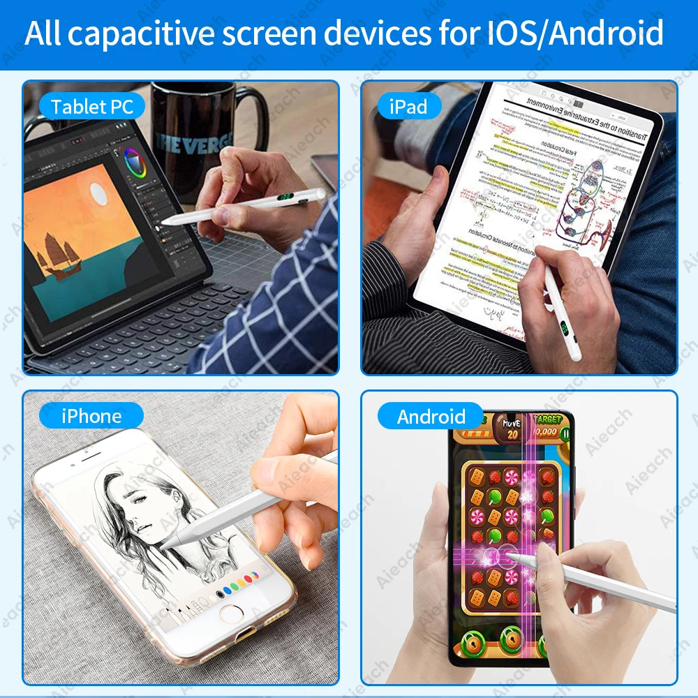 Tablet Pen Stylus For Android iOS Tablet iPad Apple Pencil 2 1 With Digital Power Display