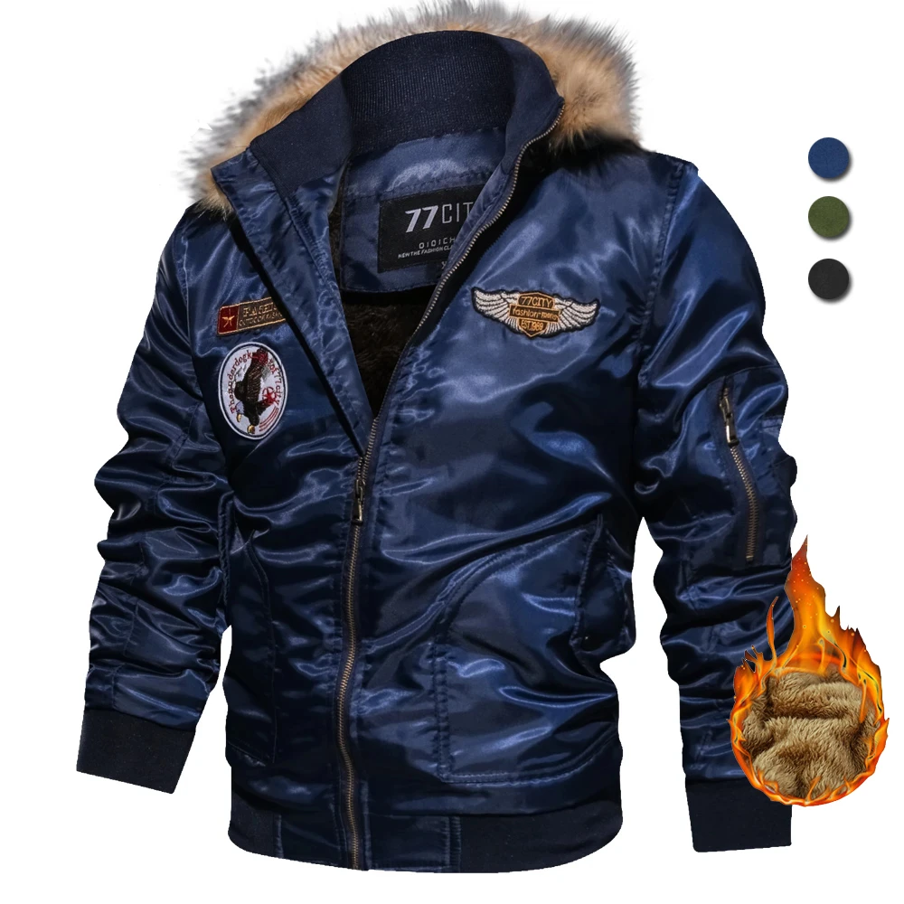 Military Bomber Motorcycle Jacket Men's Winter Bomber Jacket Brand
