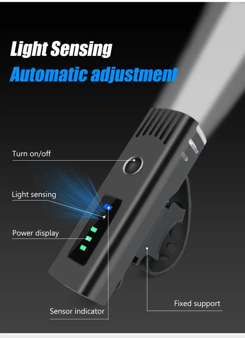 Description Picture 4 of itemSmart Induction Bicycle Front Light Set LED USB Rechargeable MTB Bike Rear Lamp Cycling FlashLight For Bike