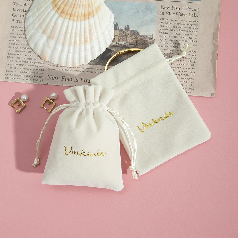 100Pcs Custom Velvet Bag Drawstring Gift Pouch for Wedding Christmas Party Decoration Eyelashes Makeup Storage Can Personalized